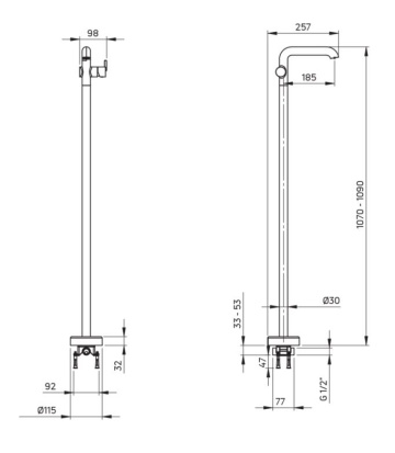 🚰 Baterie chiuvetă freestanding SILIA, finisaj bianco – Cod BQS_A2KK - Img 5