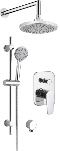🚿 Set de duș încastrat TUBO , cu cap de duș și duș de mână multifuncțional, finisaj cromat – Cod NAC_09GA