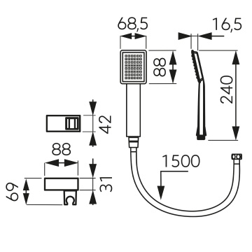 FIXED SHOWER SETS Set duș mobil negru U170BL-B - Img 2