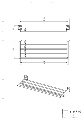 METALIA 11 Etajeră pentru prosoape cu portprosop crom 0247,0 - Img 2