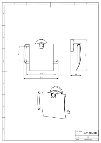METALIA 11 Suport hârtie igienică cu protecţie crom 0138,0 - Img 2