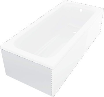 Prizma Badewannenwerkleidung, Prizma, 140-170 cm - partea scurtă Finisaj: Alb KTJK01XO