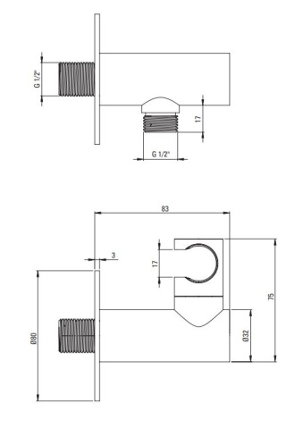 SILIA – Cot conector pentru furtun, rotund, cu suport pentru dușul de mână (NQS_C57K) Finisaj bronz periat 🚿🔗 - Img 2