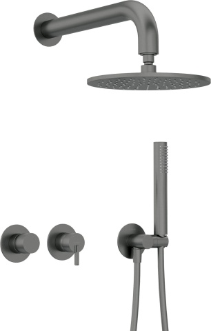 Silia - Set de duș încastrat cu baterie orizontală NQS_D0YK Finisaj: titan - Img 1