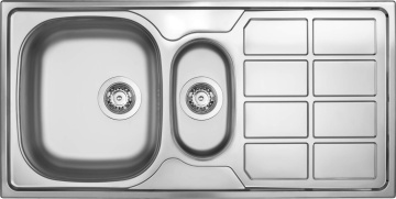Soul Chiuvetă din inox, 1,5-cuve cu picurător ZEO_351A - Img 1