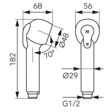 SPAREPARTS - SHOWER HANDLES FOR PULL-OUT MIXERS Pară duș pentru baterie extractibilă crom CF0069 - Img 2