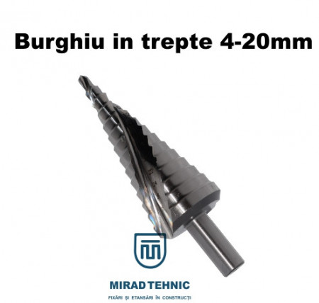Burghiu in trepte HSS-G 4.0-20.0 x 2.0 | d 8 mm | L 75 mm