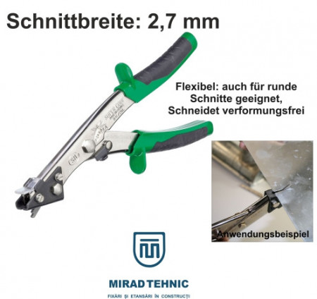 Nibbler manual - Foarfece rontaitor de tabla manual, lățime de tăiere 2,7 mm