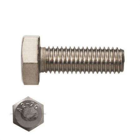 Surub cap hex complet filetat INOX A2, DIN933, A2, M8x70 mm Cutie 25 bc