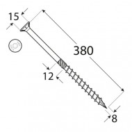 Ø 8 x 380 Surub cap innecat TX40, tais lateral T17 , CE, ETA cutie 50 bc - Img 2