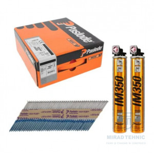 IM350 Ø 3,1 x 90 MM Set 2200 Cuie negre (LISE) + 2 Doze Gaz pentru Paslode IM350+ - Img 1