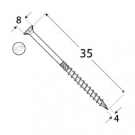 Ø 3,5 x 35 mm Surub cap innecat, antrenare TX10, cutie 1000 bc - Img 2