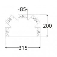 Conector plat SD DECO SDLPC1 315x200x85x2,5 mm Negru - Img 2
