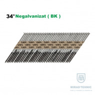 Cuie 3,1 x 75 mm - 2000 cuie STRIATE NEGRE banda hartie cap D 34° - Img 1