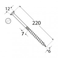 Ø 6 x 220 mm Surub cap innecat antrenare TX30, tais lateral T17 , CE, ETA, cutie 100 bc - Img 2
