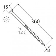 Ø 8 x 360 Surub cap innecat TX40, tais lateral T17 , CE, ETA cutie 50 bc - Img 2