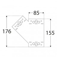 Conector plat SD DECO SDLPF1 155x176x85x2,5 L mm Negru - Img 2