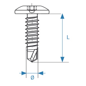 CZMT M4,8 X 20mm AL14, LV, RCSK+TX20, SURUB PERFORARE 3+1MM, CAP SEMIBOMBAT - Img 2