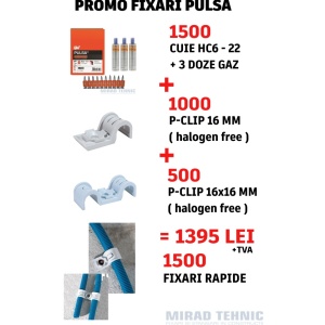 Pachet 1500 Pulsa P-Clip 16 mm ( Simple + Duble ) + 1500 Cuie HC6-22