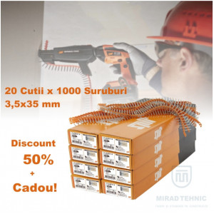 20Cutii x 1000 Suruburi 3.5 x 35 mm in banda + Cadou - Img 1