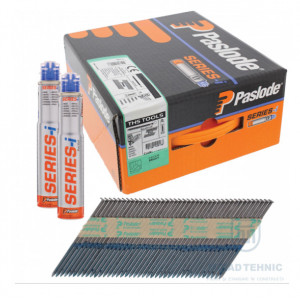 IM90 Ø 3,1 x 90 mm Set 2500 Cuie negre (inelate) +2 Doze Gaz pentru Paslode IM90 Ci - Img 1
