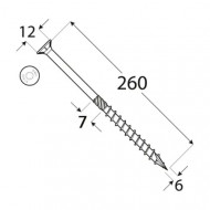 Ø 6 x 260 mm Surub cap innecat antrenare TX30, tais lateral T17 , CE, ETA, cutie 100 bc - Img 2