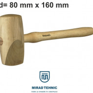 Ciocan din lemn rotund, cu pana L=550 ; Ø 80x160 mm