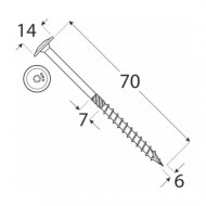 Ø6 x 70 mm Surub cap saiba TX30, tais lateral T17 , CE, ETA, cutie 100bc - Img 2