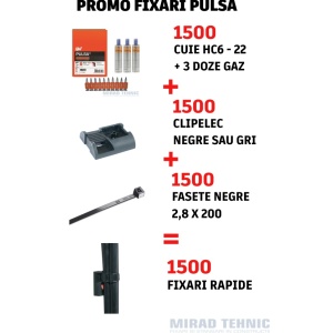 Pachet 1500 CLIPELEC + 1500 FASETE UV + 1500 CUIE PULSA HC-6 22 MM