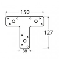 Conector decorativ plat KT2 DECO Tip T 150x127x38x2,5 mm Negru - Img 4
