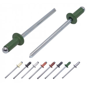 Nit Pop, Ø 4,0 x 10, RAL 6002 DIN 7337, Form A, Aluminum/St,