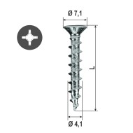Ø 4,1 x 45 mm Suruburi pentru fixat feroneria - Cutie 1000 buc