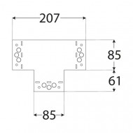 Conector decorativ plat tip T SD DECO SDLPB1 207x146x85x2,5 mm Negru - Img 2