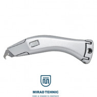 Cutter metalic pentru lame cu cioc + 5 lame in maner + toc plastic