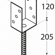 Suport stâlp tijă tip PS U C 101x120x60x4,0 vopsit negru - Img 2