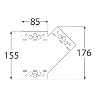 Conector plat SD DECO SDLPE1 155x176x85x2,5 P mm Negru - Img 2