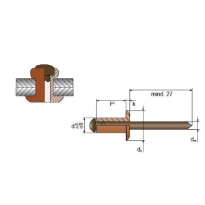 Cu/Bz Ø 3 x 5 mm Nit Cupru /BRONZ DIN 7337A Cutie 500 buc - Img 2