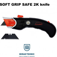 Cutter lama trapez SOFT GRIP SAFE 2K + 2 lame rezerva