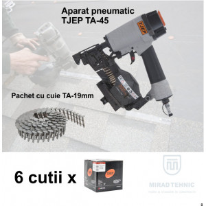 ROOFING SINDRILE - Aparat TJEP TA-45 pneumatic + 6 Cutii x 3840 cuie TA 3 x 19 mm