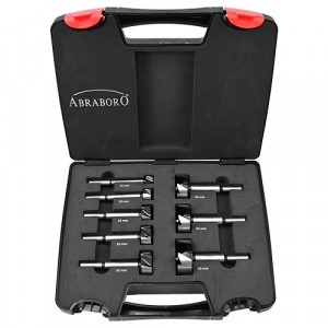 Set 5 freze cu Placute TCT cutie lemn Ø15/Ø20/Ø25/Ø30/Ø35/Ø40/Ø45/Ø50mm