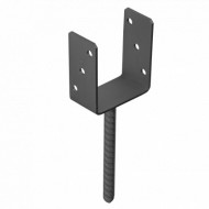 Suport stâlp tijă tip PS U C 101x120x60x4,0 vopsit negru - Img 1