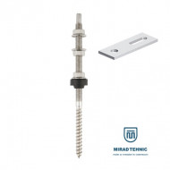 Surub dublu filet KFS-MA 10 x 200 mm INOX A2 echipat cu clema PMO inox - Img 1