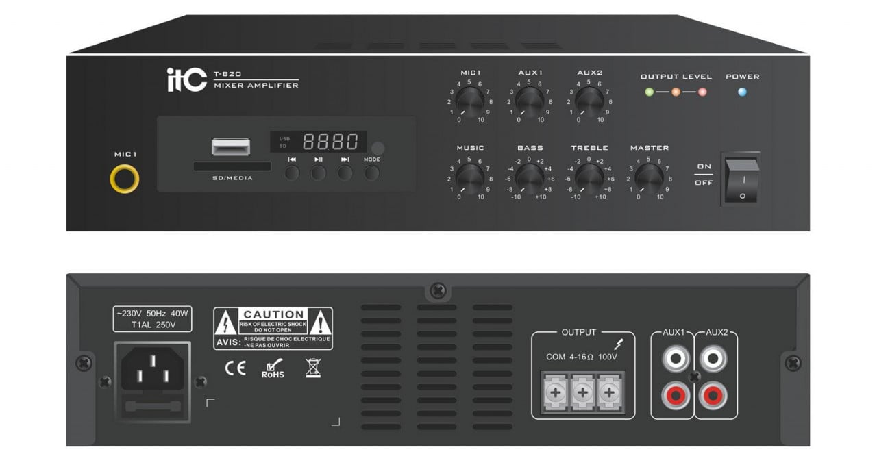 Mixer Amplificator ITC T-B60, Pentru Sisteme De Public Address (PA ...