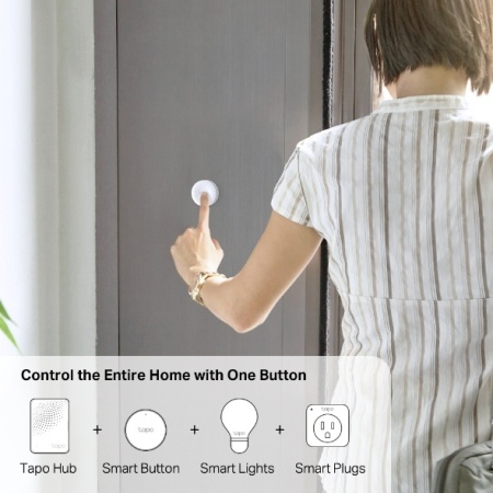 Buton inteligent TP-Link Tapo S200B, Smart Actions pentru control lumini si electronice, gesturi tactile prin apasare si rotire, functie alarma One-Click, consum redus energie, necesita Hub Tapo, culoare alba - Img 3