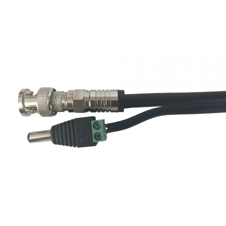 Cablu coaxial RG59/2C-CU/CCA-305-WL cu alimentare 2C Well, conductor cupru 0.81mm, ecranare CCA 93%, manta PVC neagra, lungime rola 305m, ideal pentru transmisie semnal video si alimentare camere de supraveghere CCTV la distante mari - Img 2