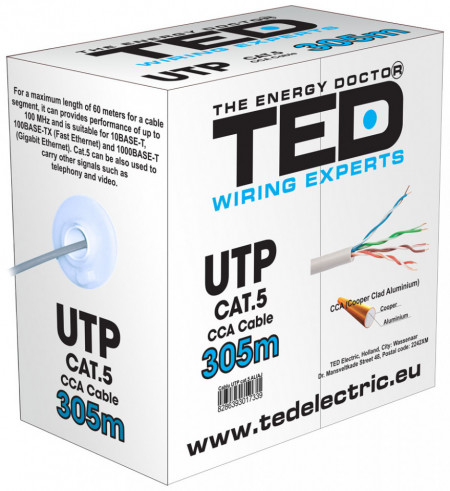Cablu UTP TED Wire Expert cat.5e 24 AWG UTPTEDcat5