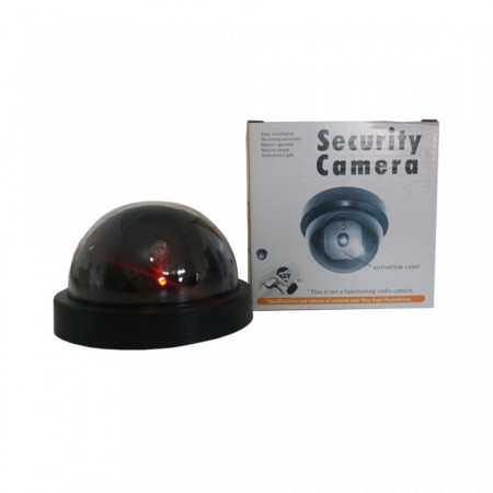 Camera de supraveghere falsa tip dome MK002-CAMF, fabricata din plastic rezistent, dotata cu LED rosu intermitent la interval de 2 secunde, alimentare 2 baterii AA 1.5V, rol de descurajare eficienta si aspect realist - Img 2