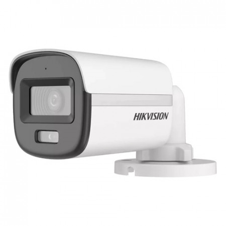 Camera supraveghere Analog HD Hikvision Mini Bullet 2MP DS-2CE10DF0T-LFS(2.8mm), tehnologie ColorVu si Smart Hybrid Light, rezolutie Full HD 1080p, imagini color 24/7, microfon incorporat, IR si lumina alba 20m, IP67 - Img 2
