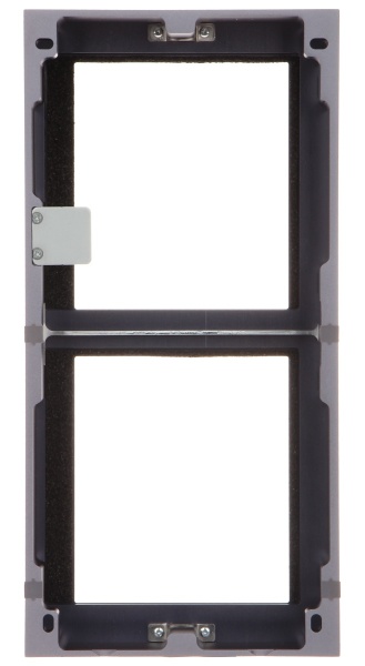 Carcasa interfon montaj aparent HikVision DS-KD-ACW2/S, rama modulara pentru 2 module, material otel inoxidabil rezistent, include 2 panouri frontale, capac buton si accesorii montaj, finisaj premium argintiu - Img 5