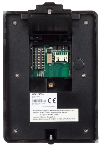 Cititor de carduri Hikvision DS-K1108AD, suporta carduri Mifare, Desfire si Felica (13.56 MHz), protocoale RS-485, Wiegand si OSDP, protectie antisabotaj (tamper), buzzer integrat, design seria Pro - Img 6